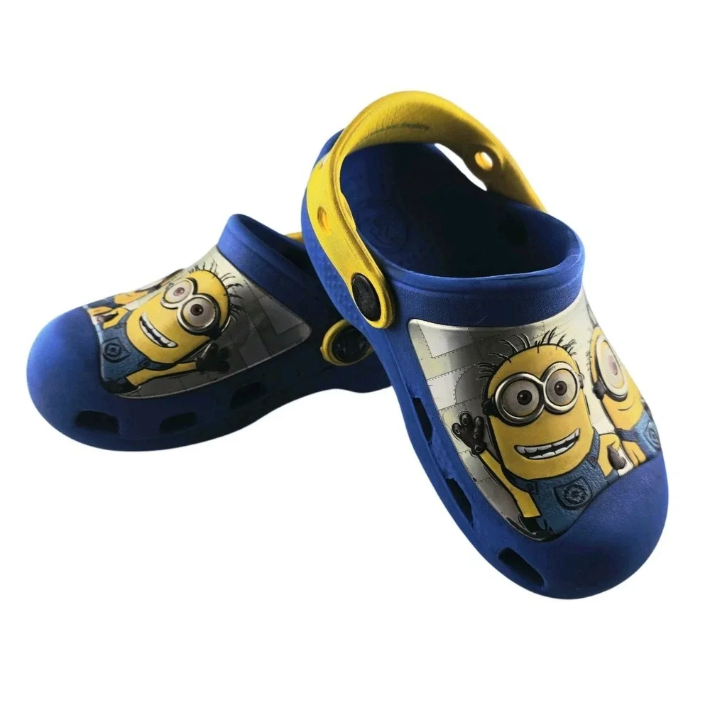 Crocs‎ Minion Edition Toddler Blue Clogs Glow in the Dark Eyes Size 6/8